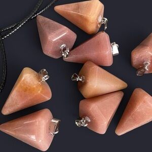 Sunstone Pyramid Pendant Necklace